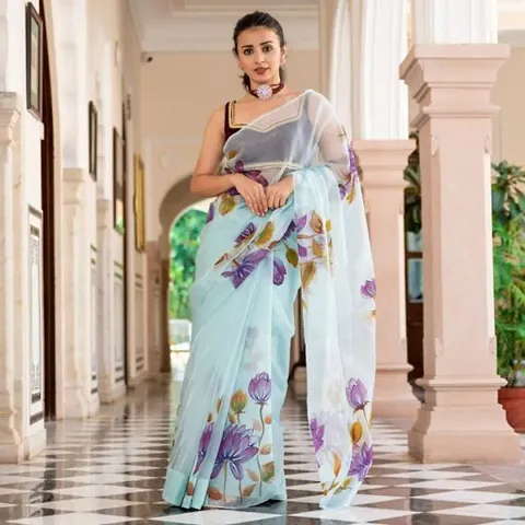 Beautiful Organza Saree with Blouse piece