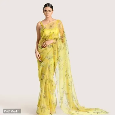 Beautiful Organza Saree with Blouse piece-thumb0