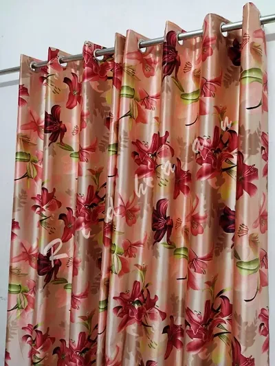 Polyester Floral Digital Print Door Curtain For Home