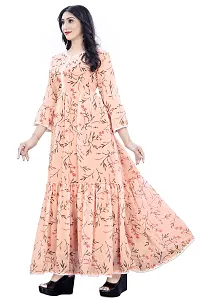 Trendy Gown Maxi Long Dress, Latest Georgette Long Ethnic Anarkali Gown for Women and Girls (XX-Large, Peach)-thumb2