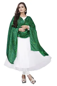 Rudra Fashion Mart Women Georgette Gown With Fancy Digital Print Dupatta Solid White Kurta Kurti And Dupatta Set Ethnic Dresses For Girls (Medium, Green)-thumb4