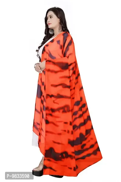 RUDRA FASHION MART Women's Solid White Kurta Long Dress with Dupatta, Latest Georgette Long Ethnic Anarkali Kurti Set Gown for Women and Girls (Medium, Red)-thumb2