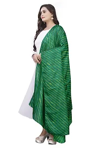 Rudra Fashion Mart Women Georgette Gown With Fancy Digital Print Dupatta Solid White Kurta Kurti And Dupatta Set Ethnic Dresses For Girls (Medium, Green)-thumb1