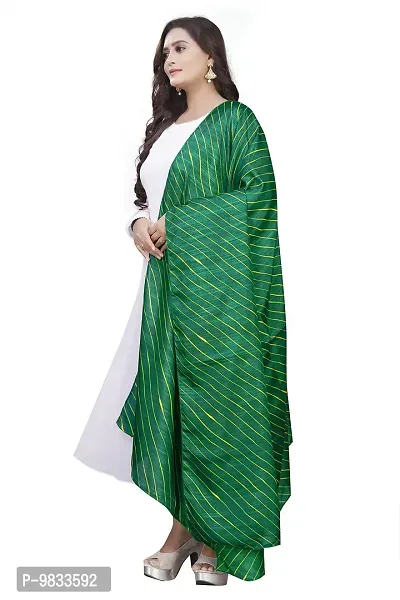 Rudra Fashion Mart Women Georgette Gown With Fancy Digital Print Dupatta Solid White Kurta Kurti And Dupatta Set Ethnic Dresses For Girls (Medium, Green)-thumb2