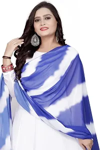 Rudra Fashion Mart Women Solid White Kurta Long Dress With Dupatta, Latest Georgette Long Ethnic Anarkali Kurti Set Gown For Women And Girls (Medium, Blue)-thumb2