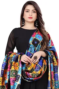 RUDRA FASHION MART Women's Anarkali Long Solid Black Kurti Gown with Printed Dupatta Kurta, Latest Georgette Long Ethnic Gown Top Dress for Women and Girls-thumb1