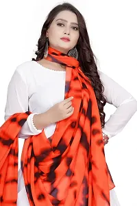 Rudra Fashion Mart Women Solid White Kurta Long Dress With Dupatta, Latest Georgette Long Ethnic Anarkali Kurti Set Gown For Women And Girls (Medium, Red)-thumb4