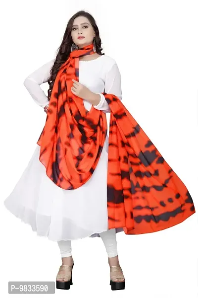 RUDRA FASHION MART Women's Solid White Kurta Long Dress with Dupatta, Latest Georgette Long Ethnic Anarkali Kurti Set Gown for Women and Girls (Medium, Red)-thumb0