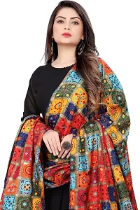 Rudra Fashion Mart Women Anarkali Long Solid Black Kurti Gown With Printed Dupatta Kurta, Latest Georgette Long Ethnic Gown Top Dress For Women And Girls-thumb1