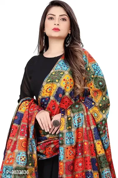 Rudra Fashion Mart Women Anarkali Long Solid Black Kurti Gown With Printed Dupatta Kurta, Latest Georgette Long Ethnic Gown Top Dress For Women And Girls-thumb2