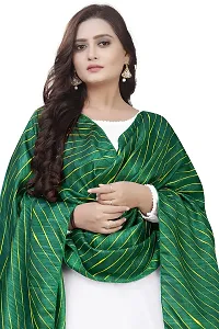 Rudra Fashion Mart Women Georgette Gown With Fancy Digital Print Dupatta Solid White Kurta Kurti And Dupatta Set Ethnic Dresses For Girls (Medium, Green)-thumb2