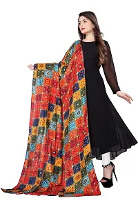 Rudra Fashion Mart Women Anarkali Long Solid Black Kurti Gown With Printed Dupatta Kurta, Latest Georgette Long Ethnic Gown Top Dress For Women And Girls-thumb4