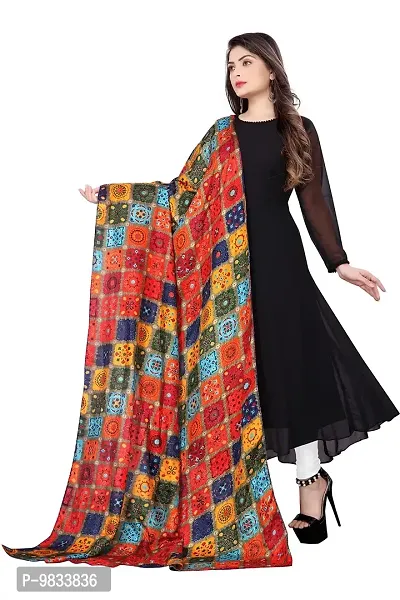 Rudra Fashion Mart Women Anarkali Long Solid Black Kurti Gown With Printed Dupatta Kurta, Latest Georgette Long Ethnic Gown Top Dress For Women And Girls-thumb5