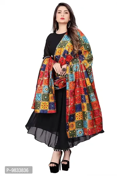 Rudra Fashion Mart Women Anarkali Long Solid Black Kurti Gown With Printed Dupatta Kurta, Latest Georgette Long Ethnic Gown Top Dress For Women And Girls