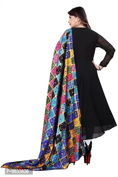 RUDRA FASHION MART Women's Anarkali Long Solid Black Kurti Gown with Printed Dupatta Kurta, Latest Georgette Long Ethnic Gown Top Dress for Women and Girls-thumb5
