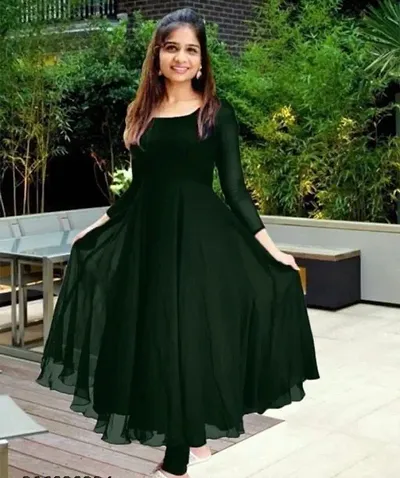 Stylish Georgette Solid Anarkali Kurti