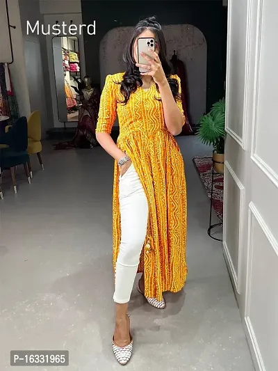 Yellow Color Bandhani Style Designer Kurta-thumb0