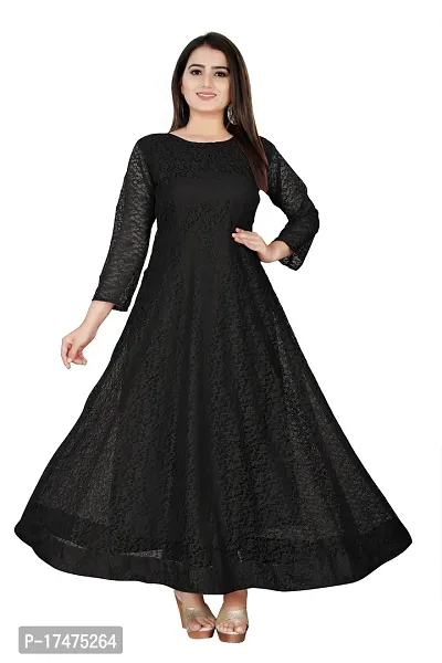 Black color Net Gown For Women-thumb0