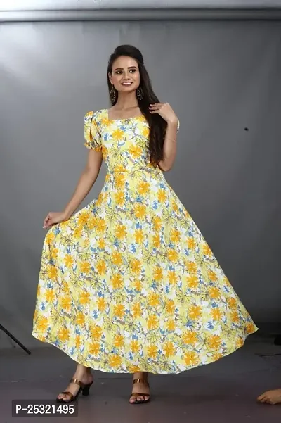 Attractive Polyster Printed  Gown for Women