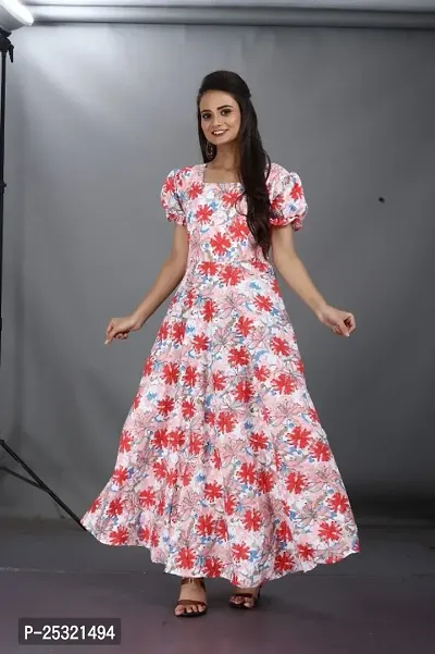 Attractive Polyster Printed  Gown for Women