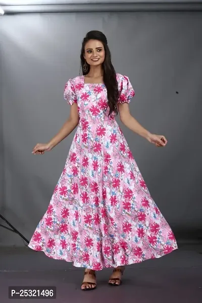 Attractive Polyster Printed  Gown for Women