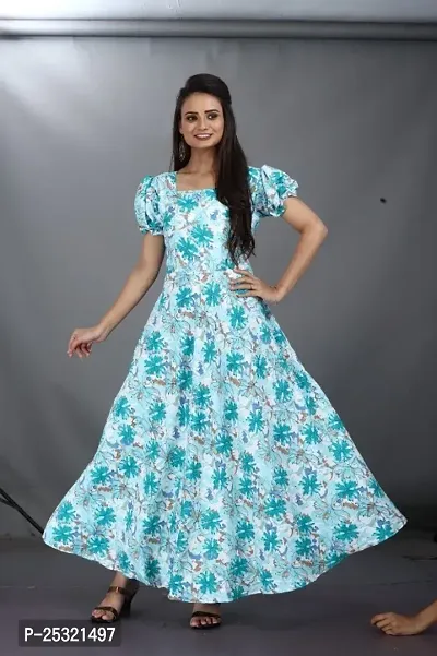 Attractive Polyster Printed  Gown for Women