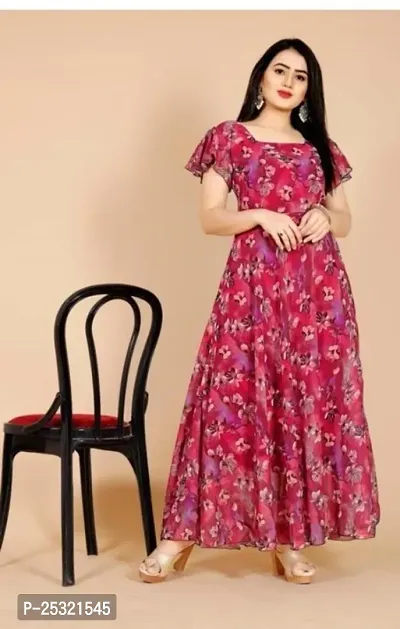 Attractive Georgette Gown for Women-thumb0