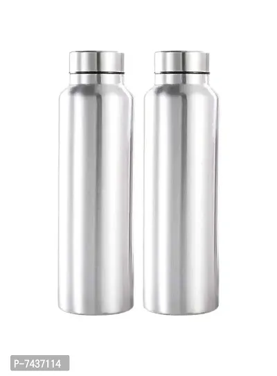 Stainless steel water bottle 1000ml approxe,water bottle,steel bottle,gym,sipper,school,office,water bottle 900ml.(Organ).Pack of 2-thumb0