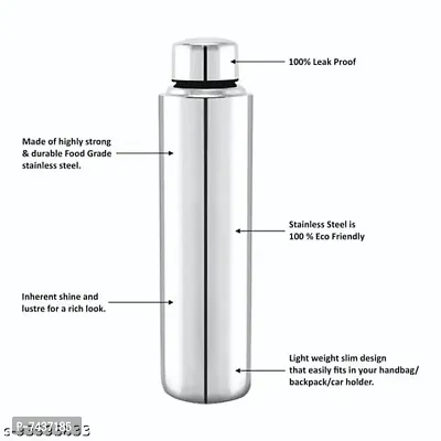Stainless steel water bottle 1000ml approxe,water bottle,steel bottle,gym,sipper,school,office,water bottle 900ml.(Organ).Pack of 2-thumb2