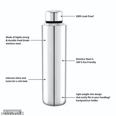 Stainless steel water bottle 1000ml approxe,water bottle,steel bottle,gym,sipper,school,office,water bottle 900ml.(Organ).Pack of 1-thumb2