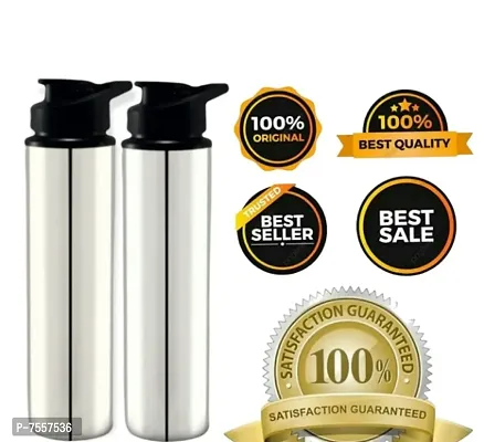 Stainless Steel Water Bottle 1000Ml Approxe Water Bottle Steel Bottle Gym Sipper School Office Water Bottle 900Ml Sports Pack Of 2-thumb0