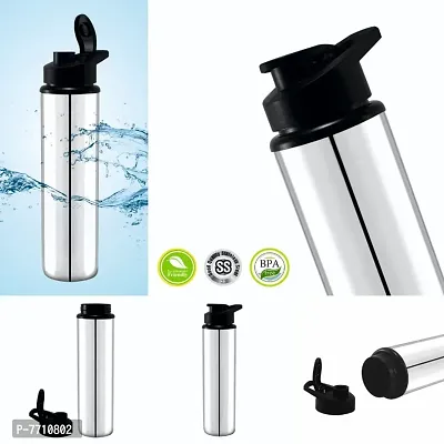 Pack of 2 Stainless steel water bottle 1000ml approxe,water bottle,steel bottle,gym,sipper,school,office,water bottle 900ml.(Sports).-thumb4