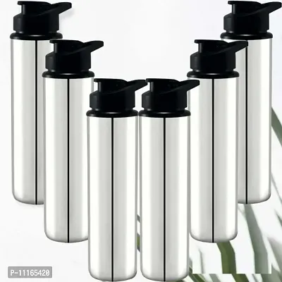 Stainless steel water bottle 1000ml approx,water bottle,gym,sipper,school,office,water bottle 900ml.(SPORTS).Pack of 6