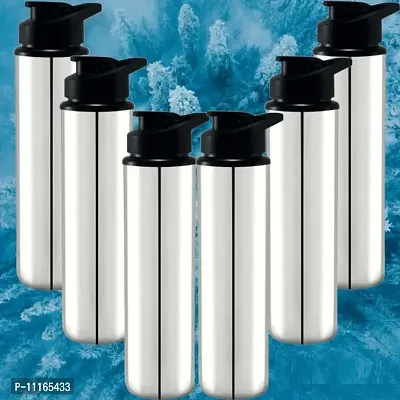 Stainless steel water bottle 1000ml approx,water bottle,gym,sipper,school,office,water bottle 900ml.(SPORTS).Pack of 6