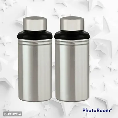 (( DHOOM 500 ML )) Stainless Steel Sports Water Bottles | College bottle| Single Wall BPA Free  Leak Proof Cap and Steel Bottle 500 ml, Pack of 2-thumb0