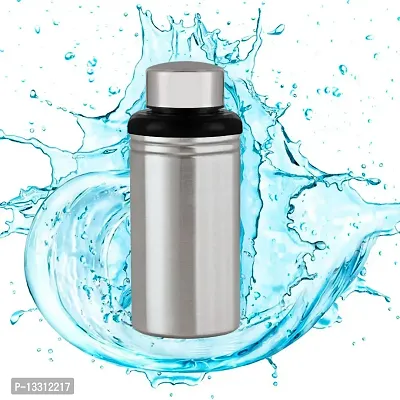 (( DHOOM 500 ML )) Stainless Steel Sports Water Bottles | College bottle| Single Wall BPA Free  Leak Proof Cap and Steel Bottle 500 ml, Pack of 1-thumb0