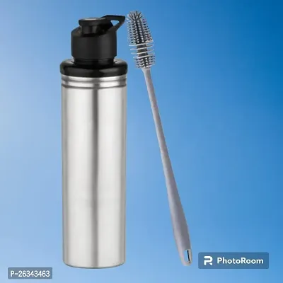 (( BRUSH+SPORTS )) Stainless steel water bottle 900ml approxe,water bottle,steel bottle,gym,sipper,school,office,water bottle 900ml 1 Cleaning Brush.Pack of 1