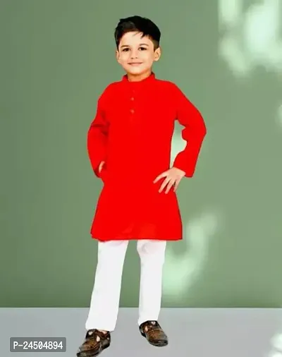 Stylish Cotton Blend Kurta Sets For Baby Boys-thumb0