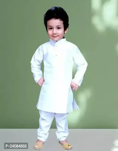 Stylish Cotton Blend Kurta Sets For Baby Boys-thumb0