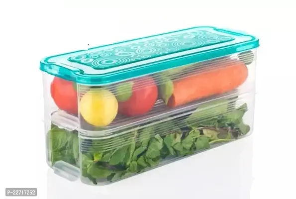 Premium Quality 2 Step Fridge Storage Boxes For Vegetables Fridge Organizers Case Refrigerator Containers Pack Of 1-thumb0