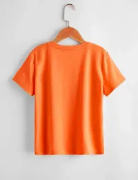 Dagcros Boy's Half Sleeve Printed Cotton T-Shirts, 15-16 Years, Orange-thumb1