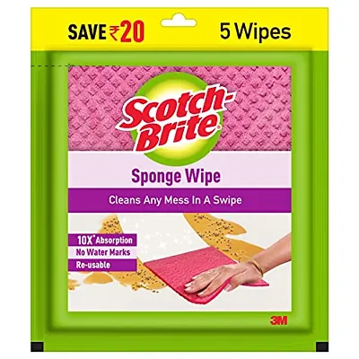 Scotch-Brite Sponge Wipe, Pack of 5 (Color and Print May Vary)