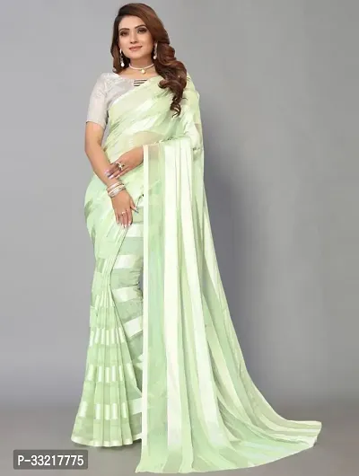 Beautiful Georgette Zari Women Saree with Blouse Piece