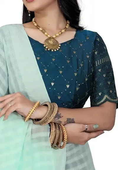 CHIFFON GEORGETTE KANEPO SAREE WITH RANGOLI BLOUSE