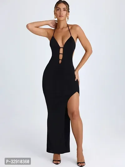 Women Bodycon v neck dress-thumb0