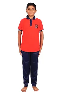 D V Enterprise Cotton Unisex Kendriya Vidyalaya T-Shirt with Collar Tshirt KV Kendriya Vidyalaya School Uniform Tshirt, School Tshirt (Red, Size - 44)-thumb2