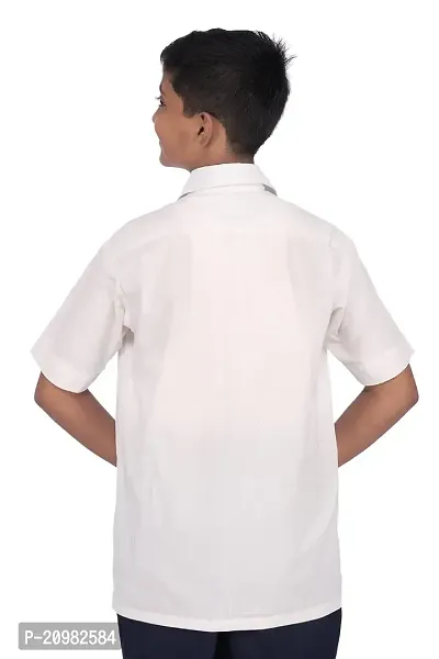 D V Enterprise White School Half Shirts for Boy's and Girls Uniforms Shirt with Collar and Pocket, School Uniform Shirt for Boys and Girls (36 Inch)-thumb2