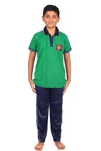 D V Enterprise Cotton Unisex Kendriya Vidyalaya T-Shirt with Collar Tshirt KV Kendriya Vidyalaya School Uniform Tshirt, School Tshirt (Green, Size - 32)-thumb2