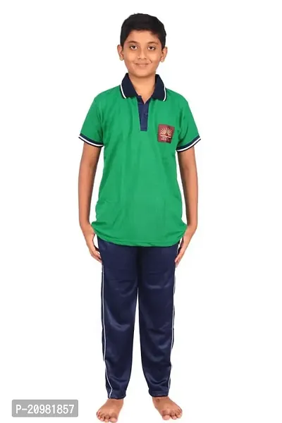 D V Enterprise Cotton Unisex Kendriya Vidyalaya T-Shirt with Collar Tshirt KV Kendriya Vidyalaya School Uniform Tshirt, School Tshirt (Green, Size - 32)-thumb3