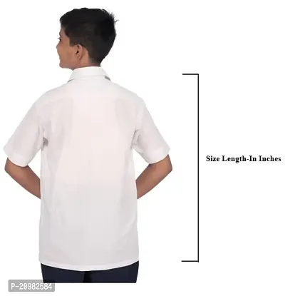 D V Enterprise White School Half Shirts for Boy's and Girls Uniforms Shirt with Collar and Pocket, School Uniform Shirt for Boys and Girls (36 Inch)-thumb4